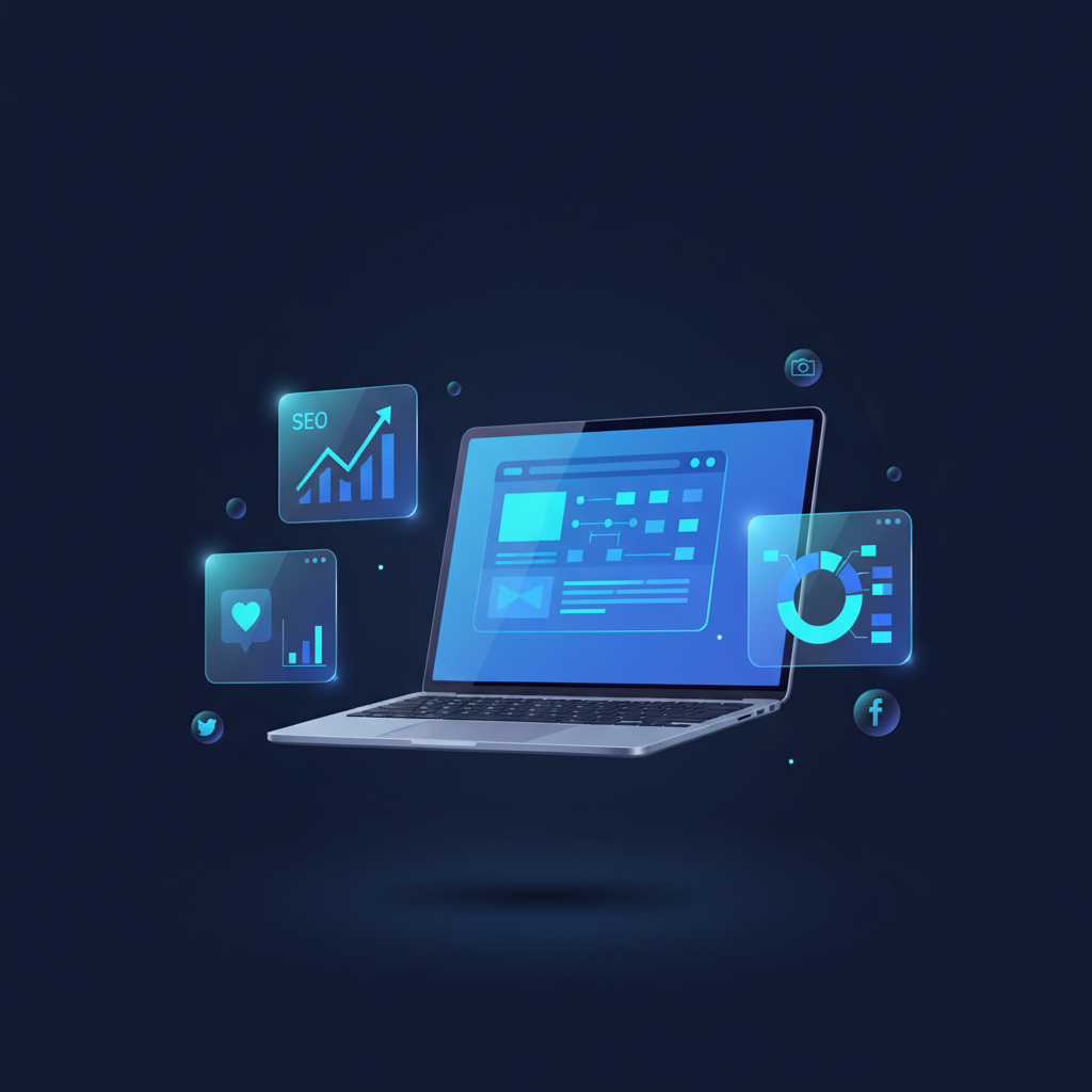 Digital marketing dashboard illustration